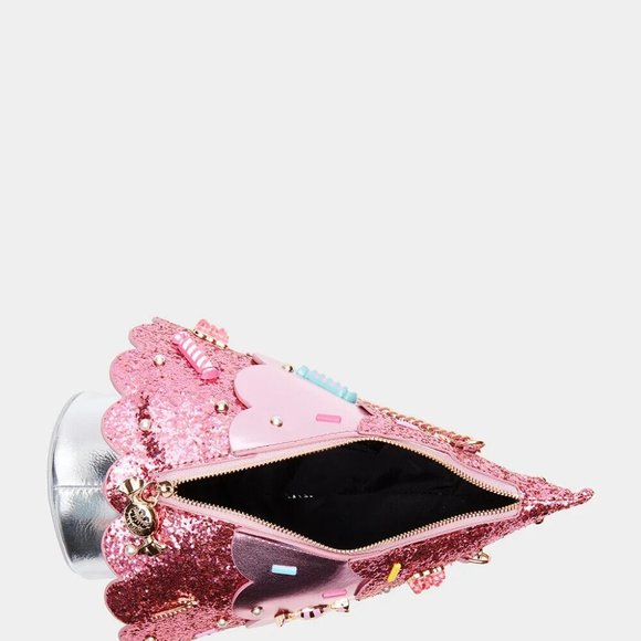 Betsey Johnson Kitsch Candy Tree Zipper Closure Crossbody Bag Pink New Sealed - Picture 8 of 15